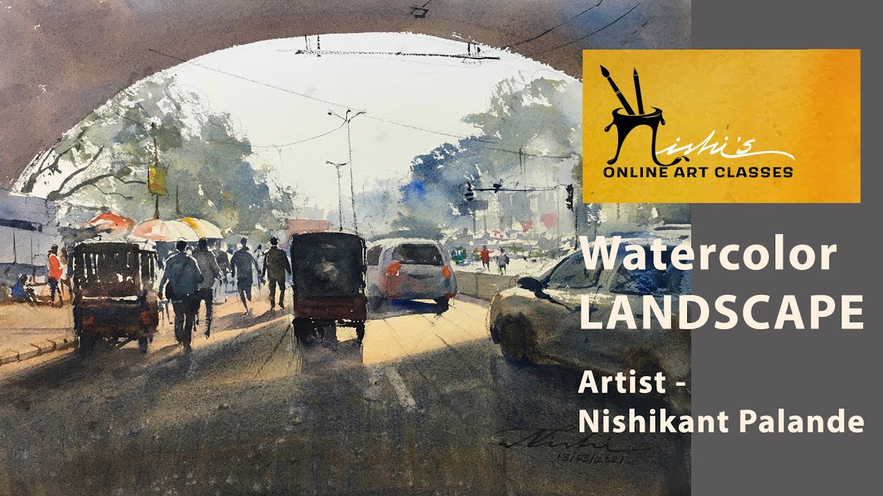 watercolour landscape painting | SUBWAY | Nishikant palande