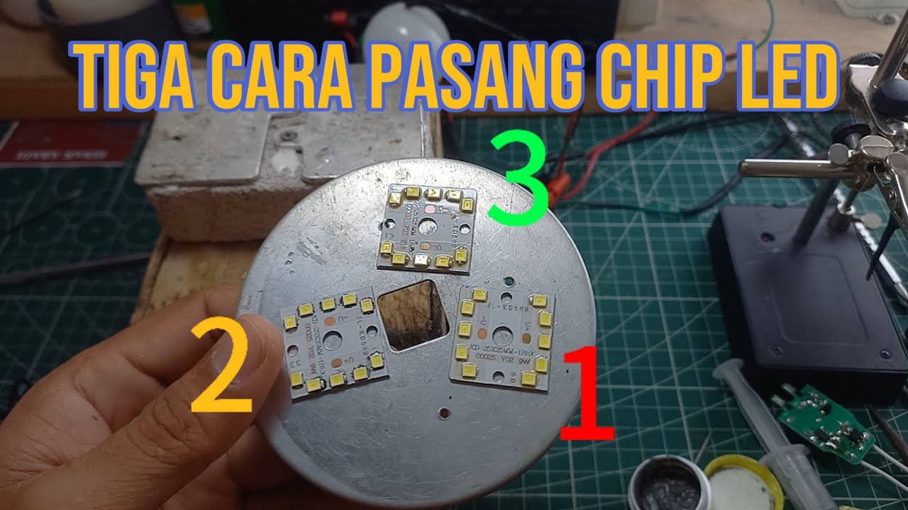 Tiga cara pasang chip led smd #servislampu  #led #cara #tutorial #tutorreal