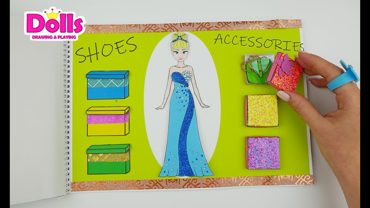CINDERELLA QUIET BOOK FOR GIRLS👗  PAPER DOLLS WARDROBE  😍PAPERCRAFT HANDMADE