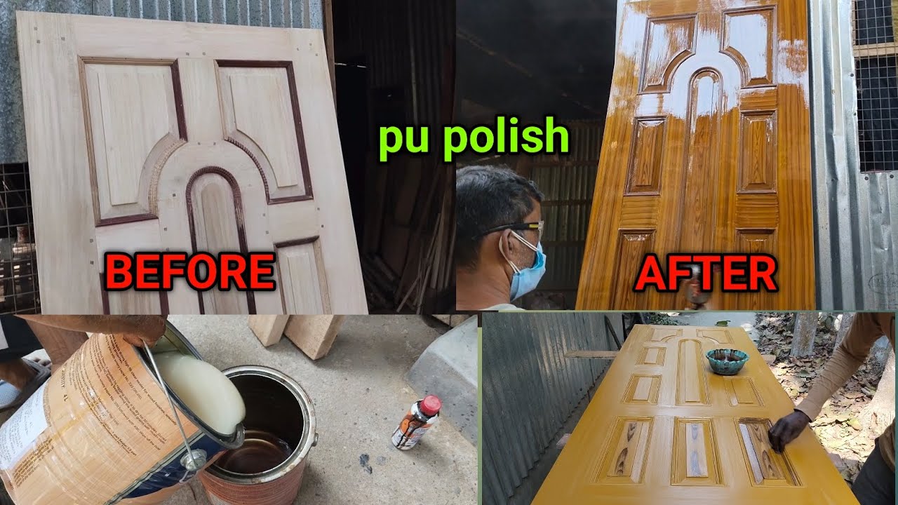 wood pu polish গামার কাঠের দরজা ফাইবার পালিশ করে পিউ কিভাবে করবেন দেখুন স্টেপ বাই স্টেপ দেখুন