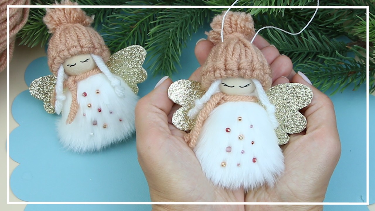 Милая Зимняя Фея На Елку 🎄 ЛЕГКО и БЫСТРО ✨ Как сделать куколку в шапочке 💛 Christmas ornaments