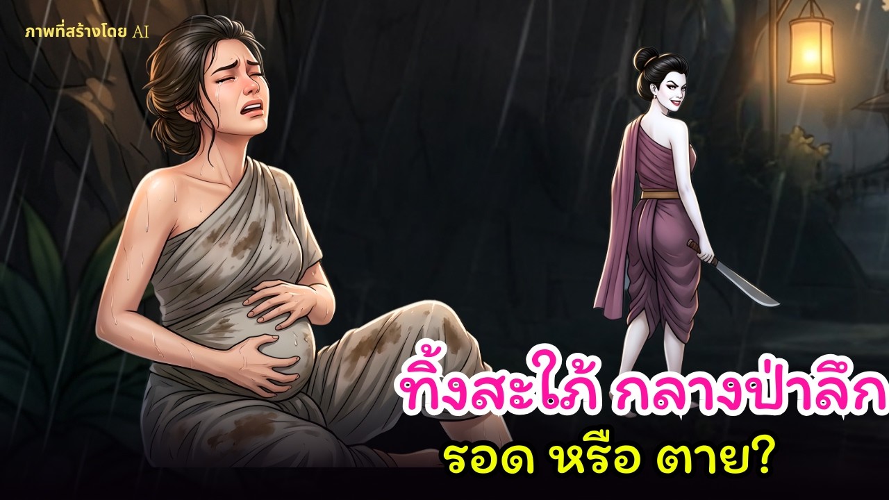 [นิทานพื้นบ้าน]แม่ผัวใจร้ายหลอกทิ้งลูกสะใภ้ท้องแก่กลางป่าลึกท่ามกลางพายุ และจุดจบที่สาสม