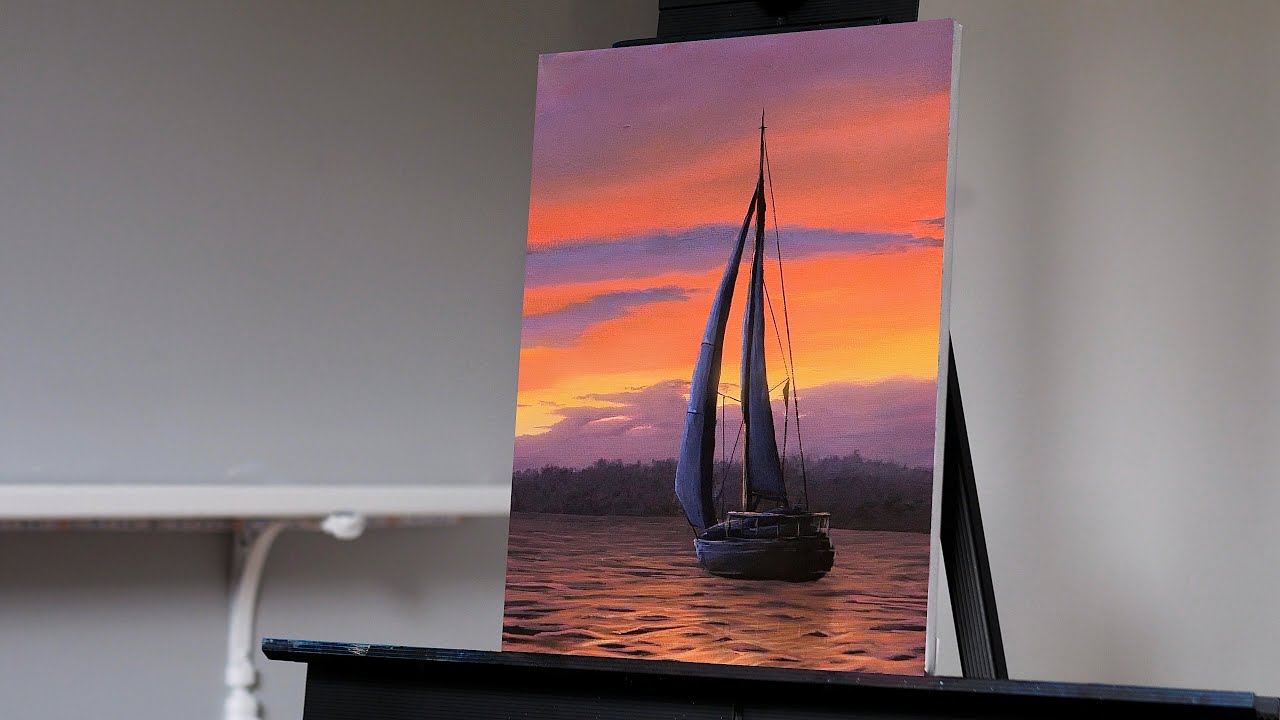 Painting a Sailboat with Acrylics - Paint with Ryan