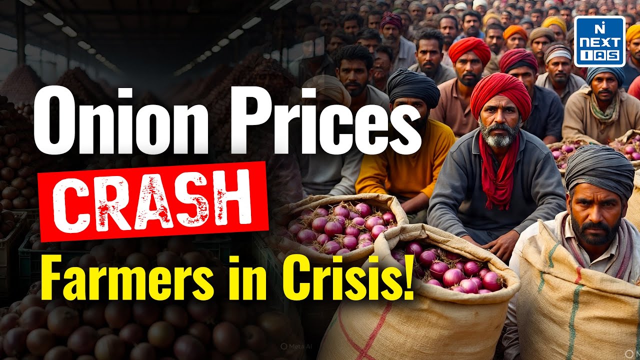 Maharashtra Farmers Protest Over Onion Price Crash | Onion Crisis Explained | NEXT IAS