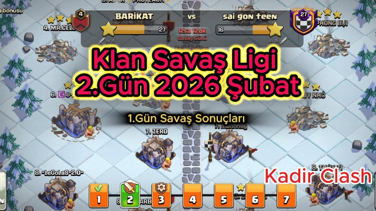 Clash Of Clans Klan Savaş Ligi 2.Gün Savaşları