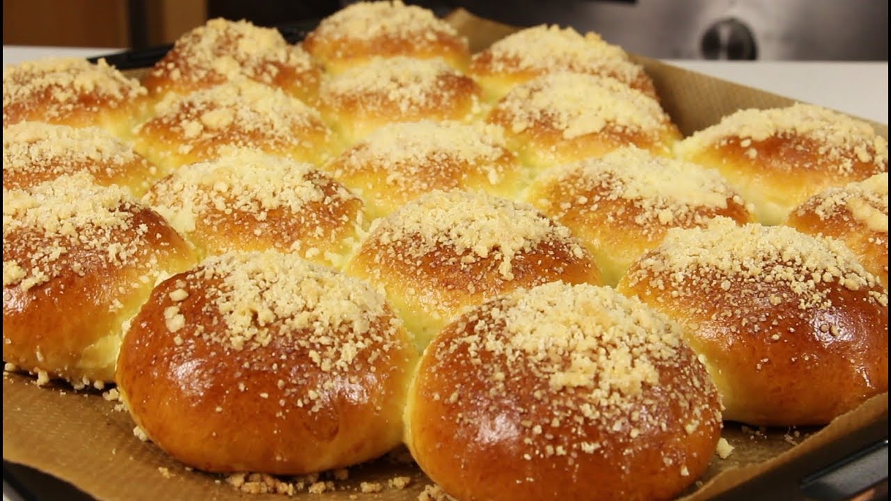 БУЛОЧКИ-пушочки с ВИШНЕЙ и ШТРЕЙЗЕЛЕМ! Простая и  очень вкусная летняя выпечка!