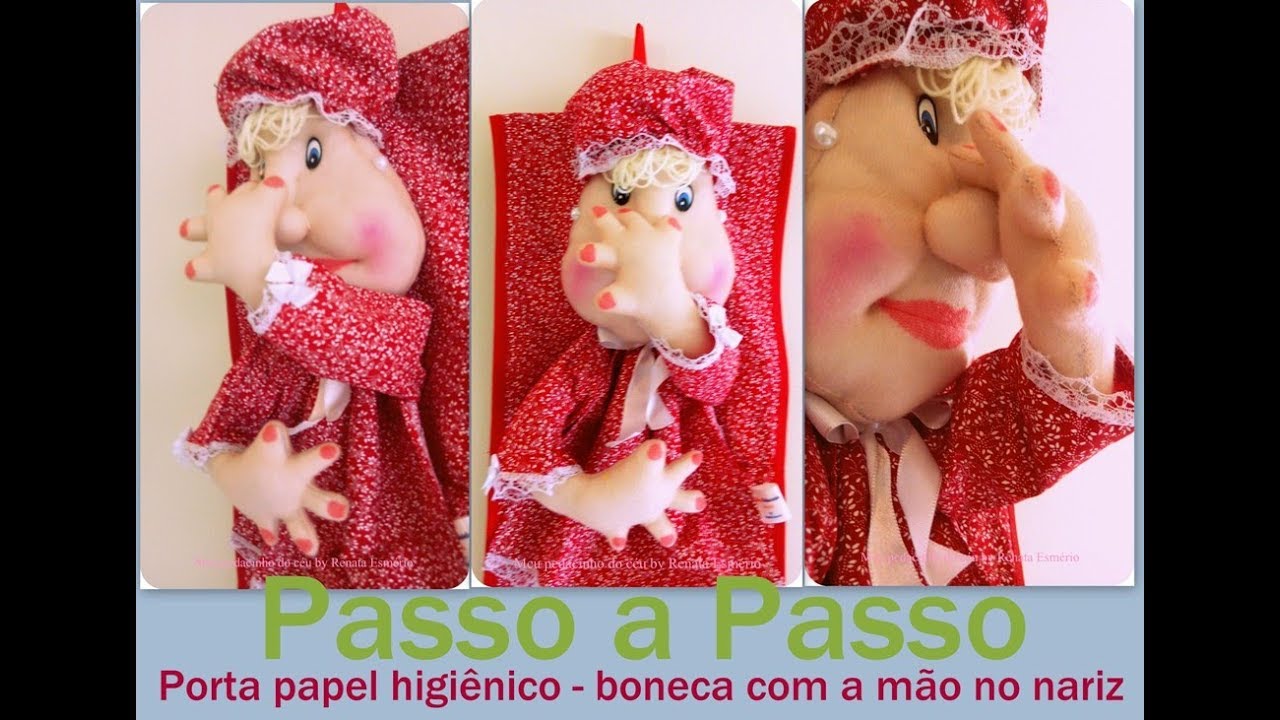 PAP - Porta papel higiênico - boneca com a mão no nariz