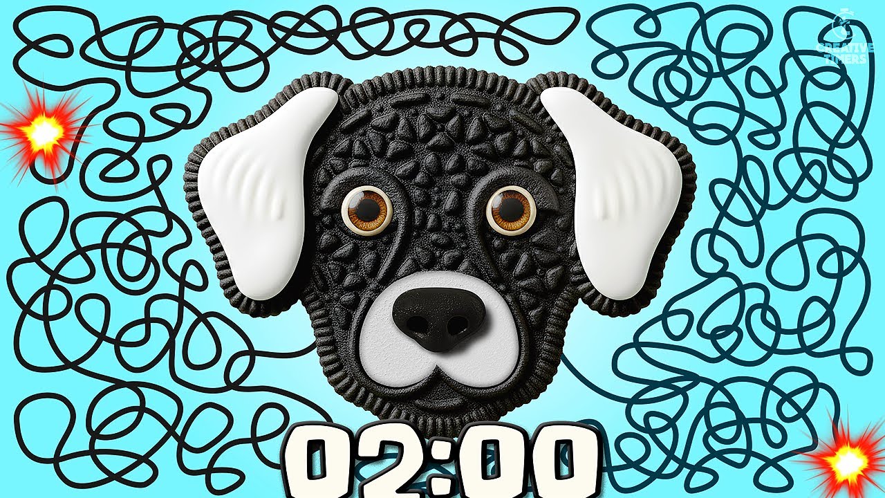 2 MINUTE Timer - BLACK DOG (COOKIE BOMB) 🐶​​🍪​ Classroom Countdown With Music