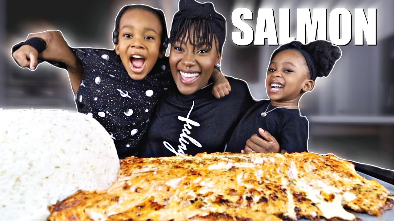SEAFOOD MUKBANG GIANT SALMON FILET WITH BLOVESLIFE SAUCE