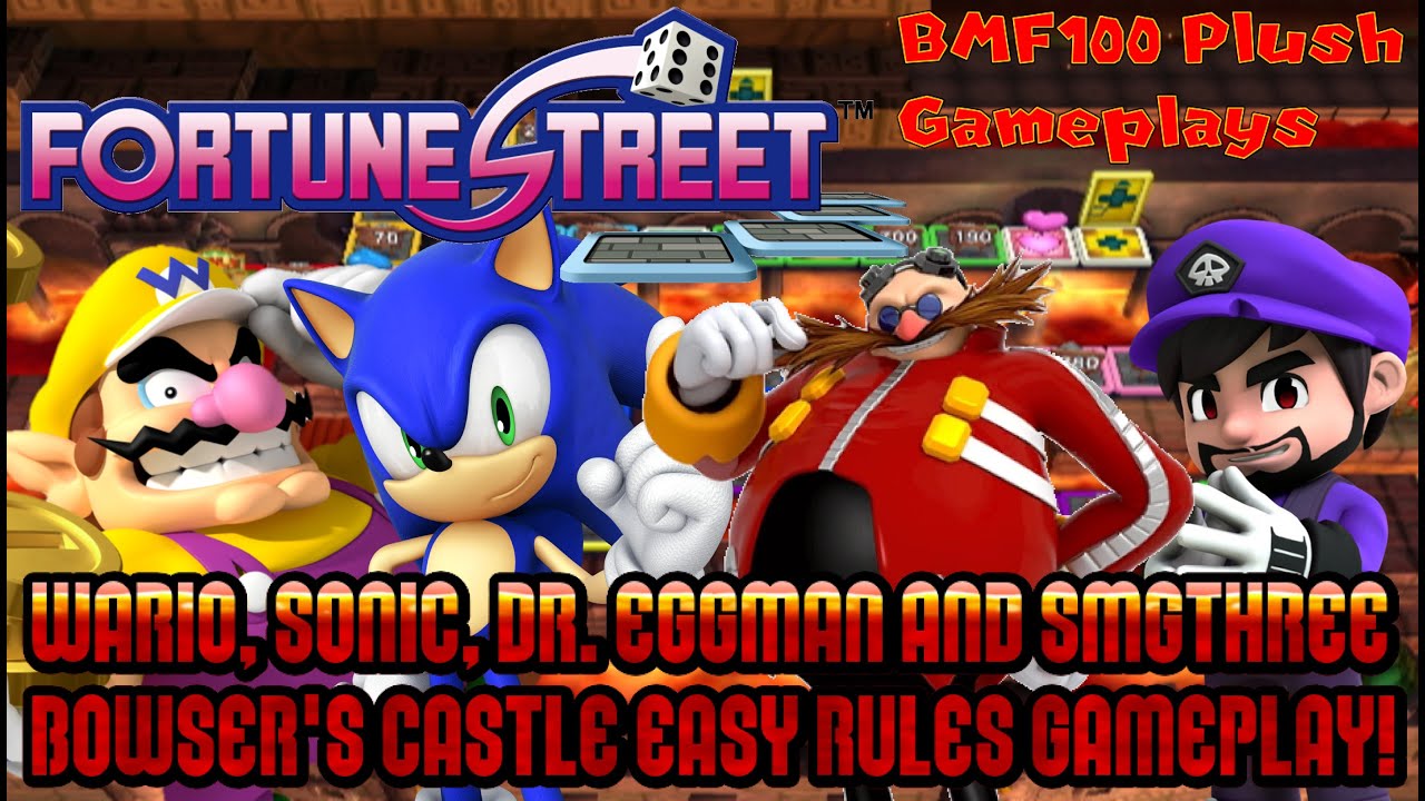 BMF100 Plush Gameplays: Wario, Sonic, Dr. Eggman & SMG3 Fortune Street Bowser's Castle Gameplay!