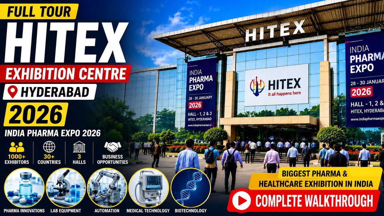 HITEX Exhibition Centre Hyderabad 2026 Full Tour | India Pharma Expo 2026 | Latest Medical Tech 
