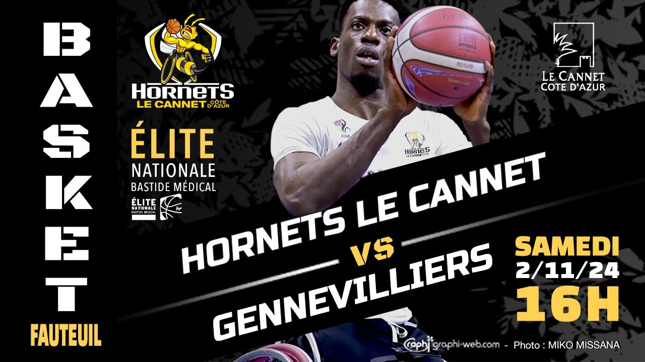 BASKET FAUTEUIL ELITE NATIONALE : HORNETS LE CANNET VS GENNEVILLIERS 02-11-2024