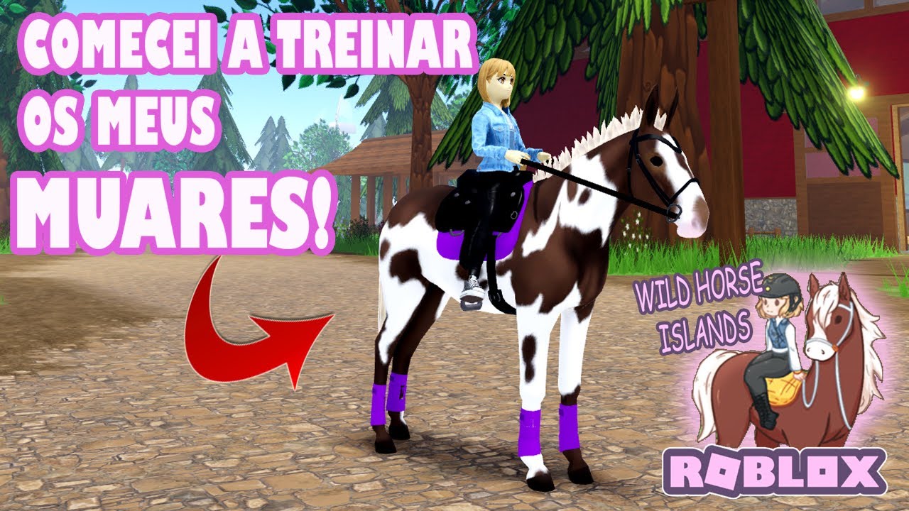 VAMOS TREINAR OS MEUS MUARES! - ROBLOX wild horse island