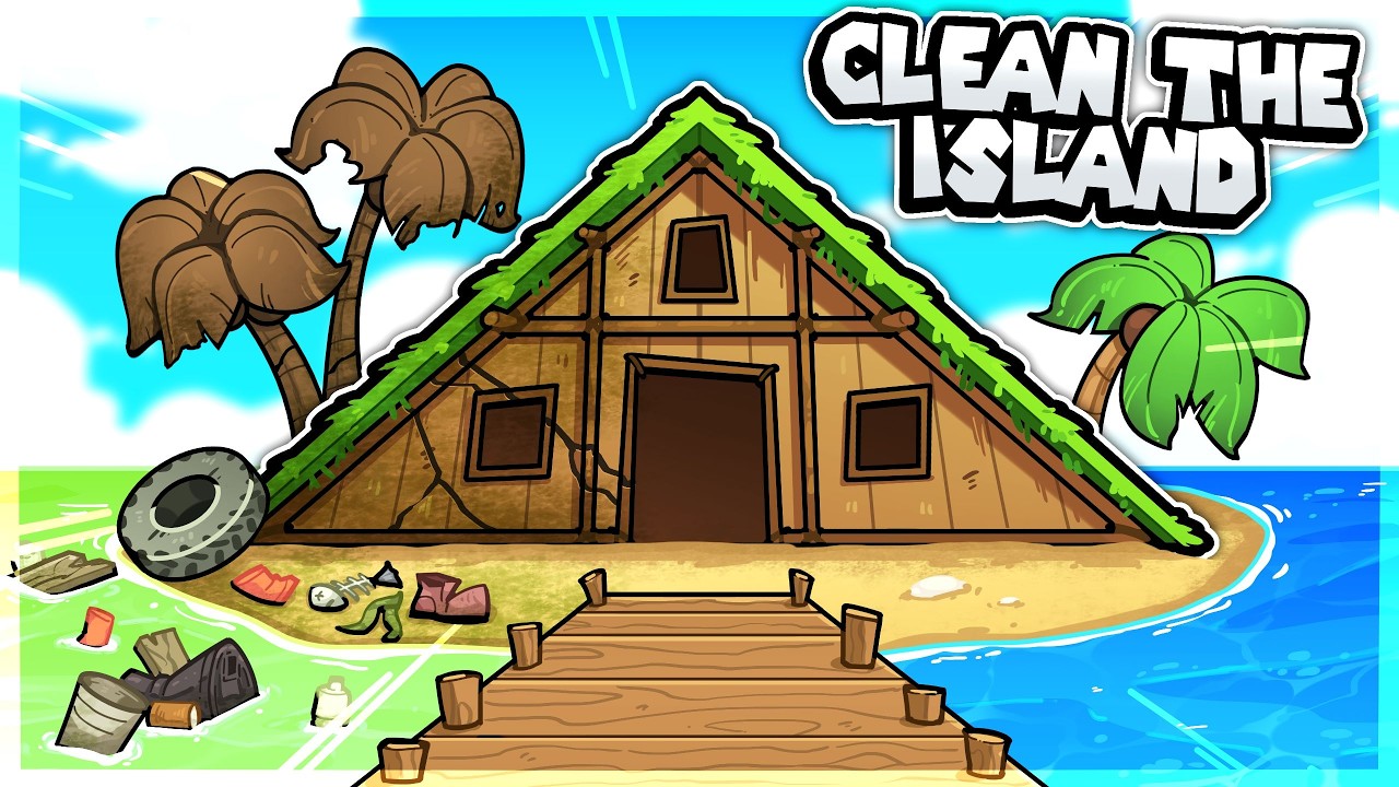 I transformed this trash island to a tropical paradise