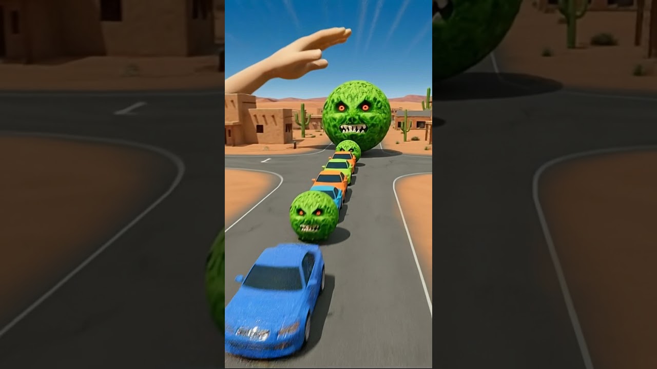 Big & Small Cars vs Giant Hand Slap - BeamNG.Drive