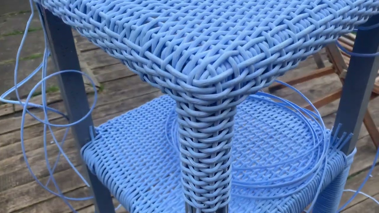 DIY. Плетение из искусственного ротанга. Этажерка