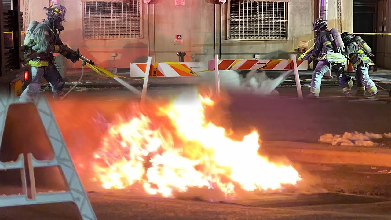 **EXPLOSIONS + PURPLE K OPS** FDNY Battling a Very Stubborn Transformer Fire at All hands box 4783