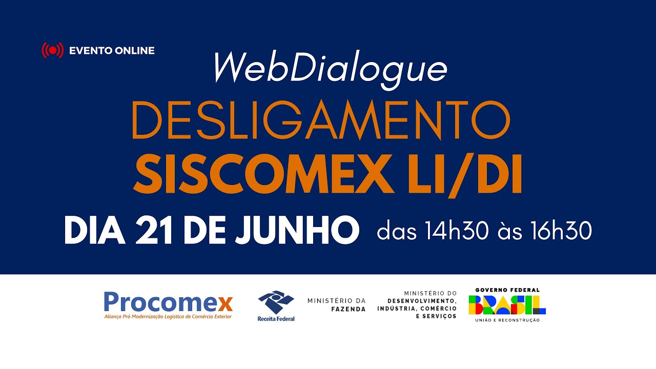 WebDialogue Desligamento do Siscomex LI/DI