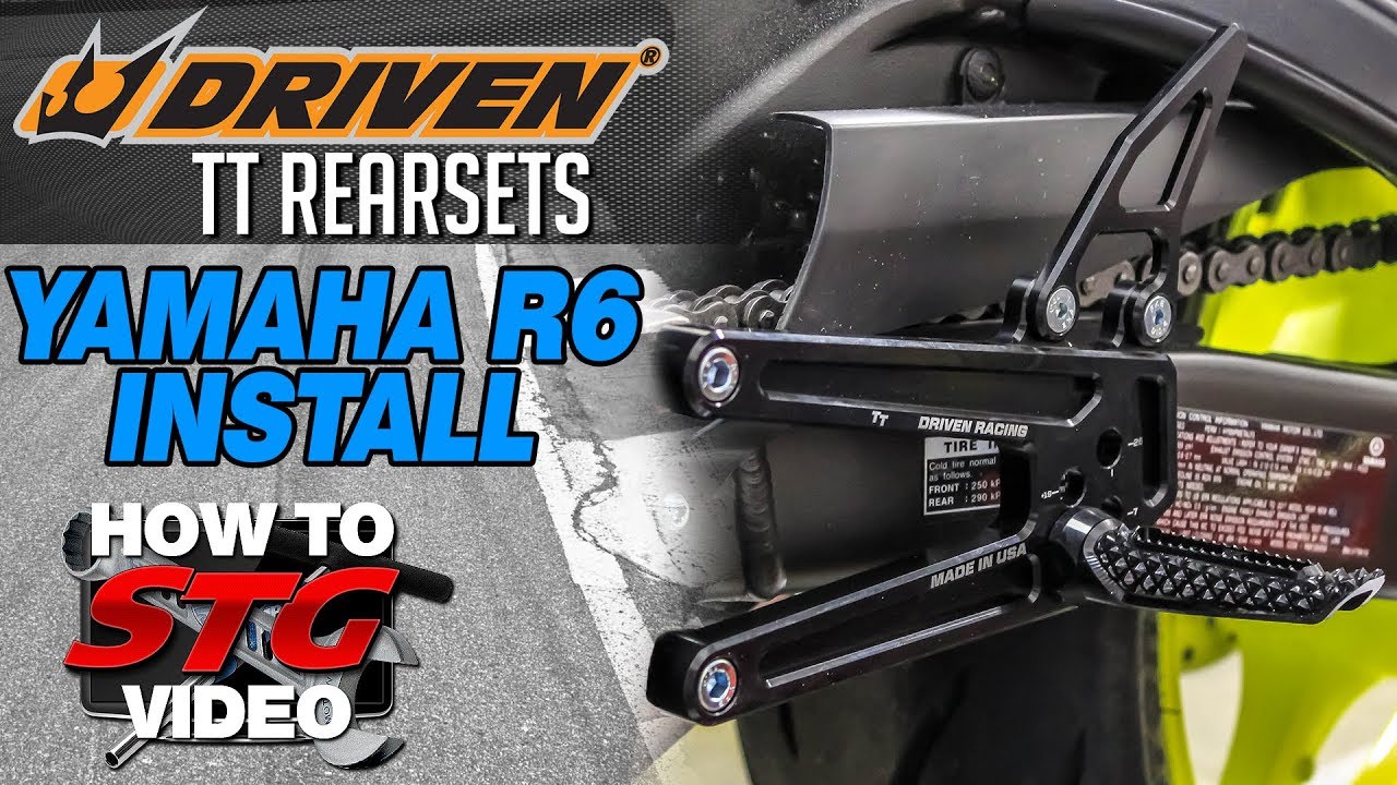Driven TT Rearsets Install On A 2017 Yamaha R6 | Sportbiketrackgear.com