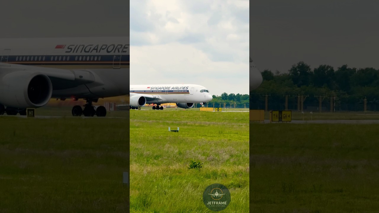 Singapore Airlines Airbus A350 taxis at MXP Milano Malpensa airport 