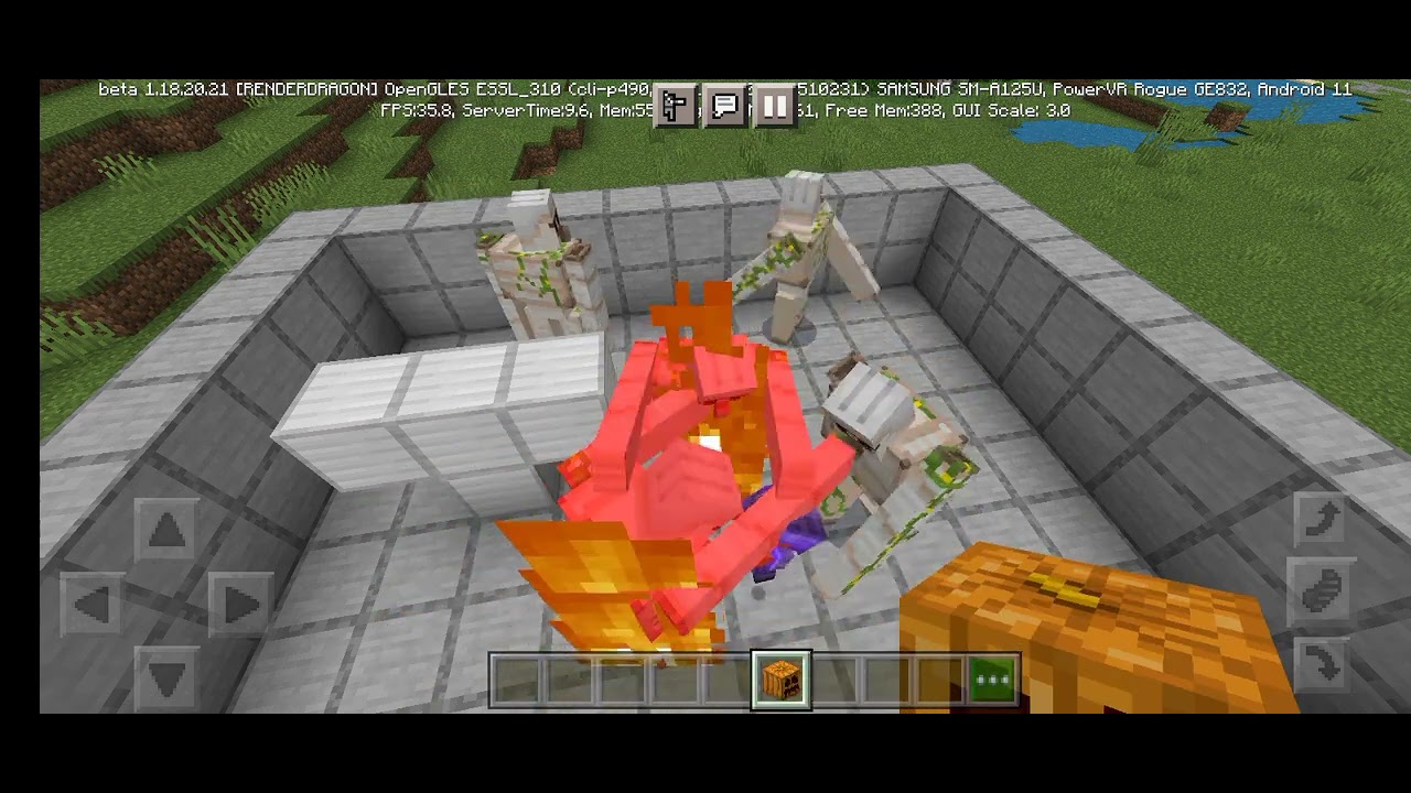 6 Iron golems vs baby zombie with full enchanted netherite armor and sword