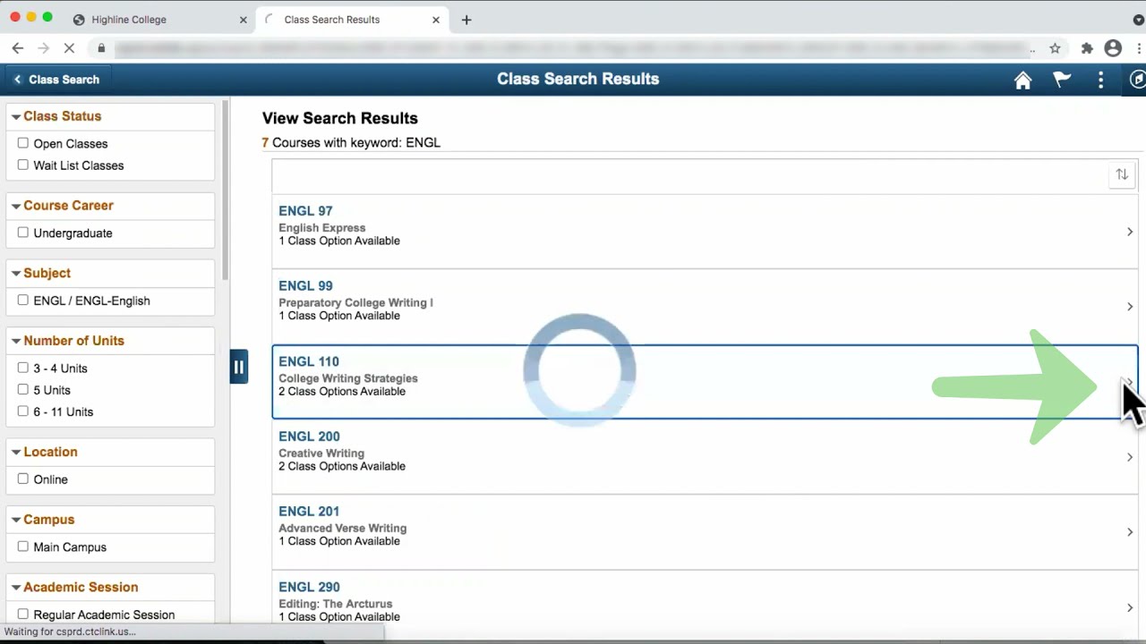 ctcLink: Search for Courses and Enroll Using ctcLink website on desktop/laptop