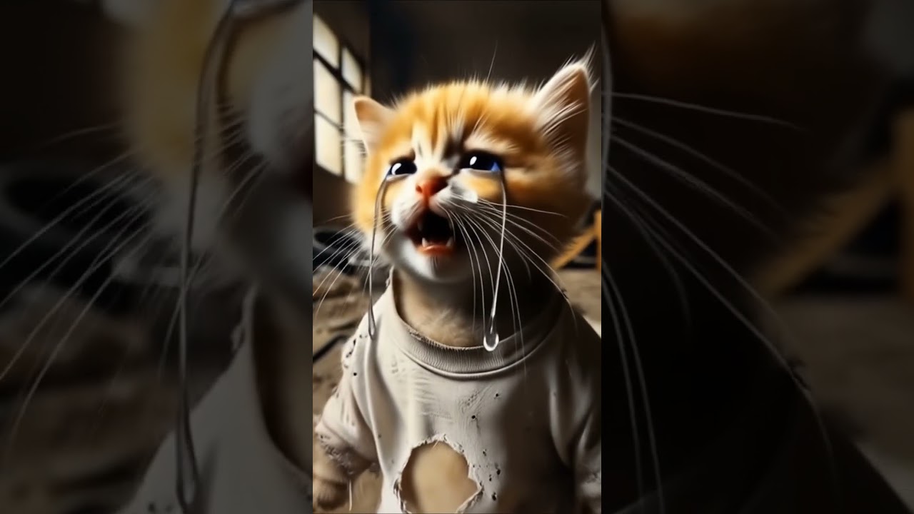 Anak kucing menangis sedih😭🥺 #funny #comedy #cat #catlover #funnycats  #animasi#kartunkucing