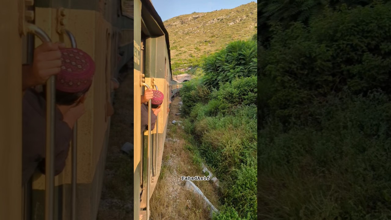 1up Khyber Mail passing from  Sangjani Tunnel with Beautiful Views