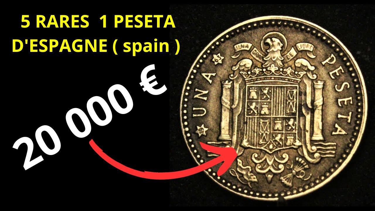 5  Pièces PRÉCIEUSES de 1 PESETA D'ESPAGNE