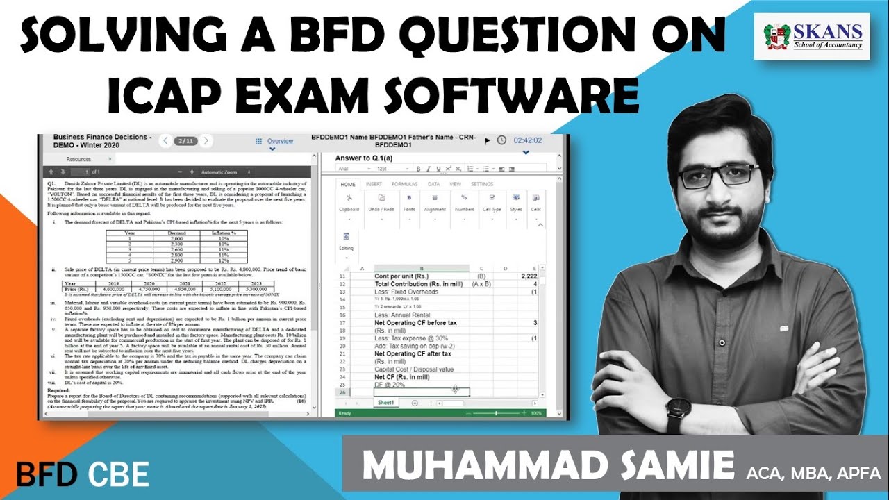 Solving BFD Question on ICAP Exam Software | Complete Demonstration | Muhammad Samie | CA