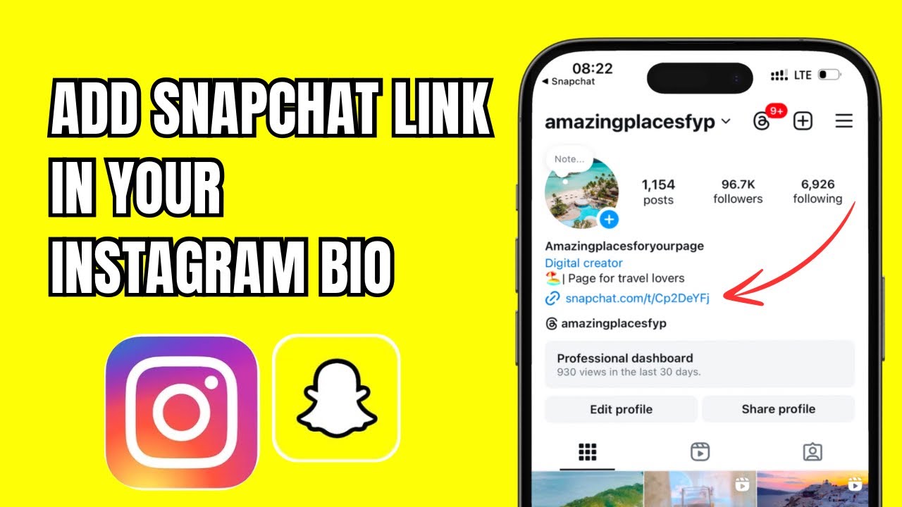 Как добавить ссылку Snapchat в биографию Instagram?