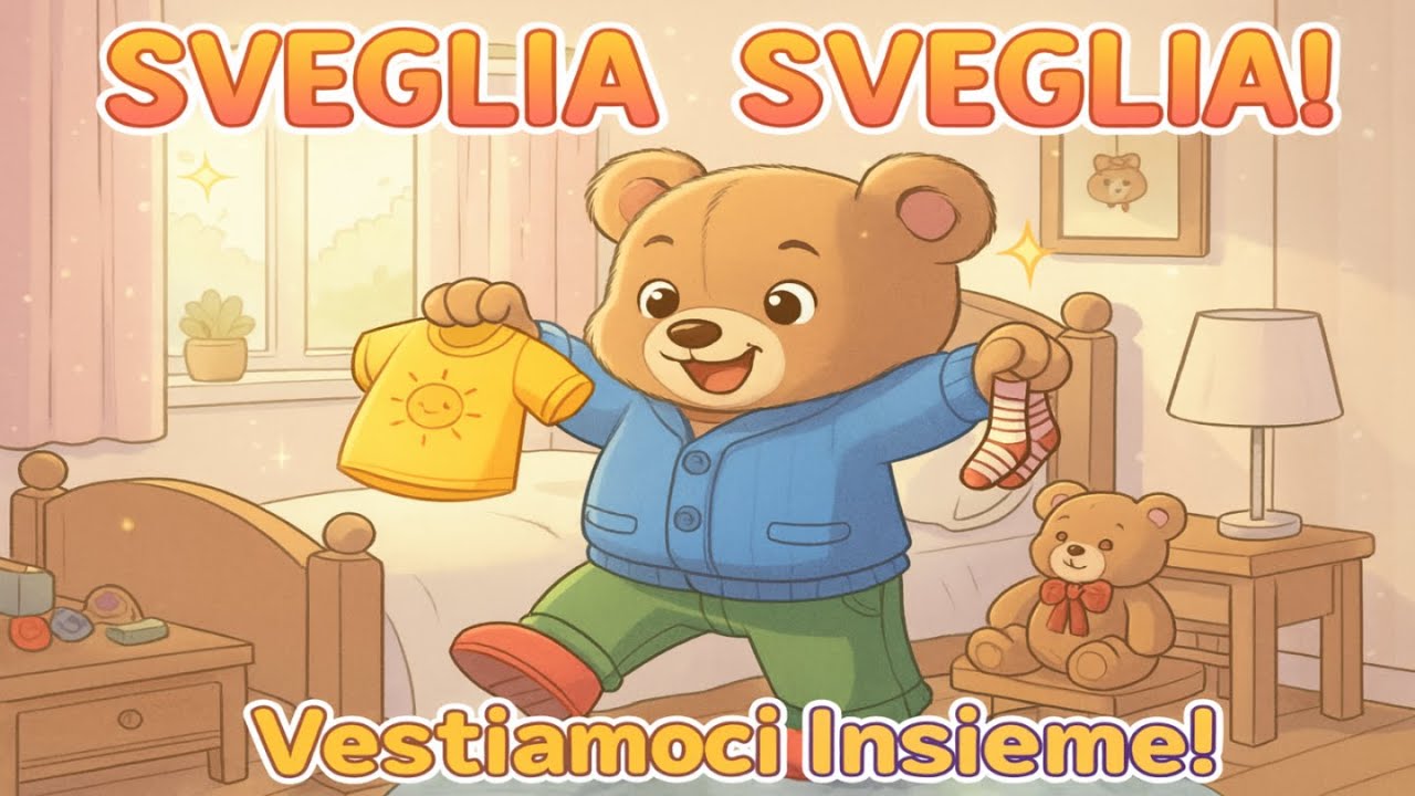 CANZONE per VESTIRSI da soli!👕Orsetto Teddy Insegna a Mettere Maglione e Scarpe (Autonomia Bambini)🎶