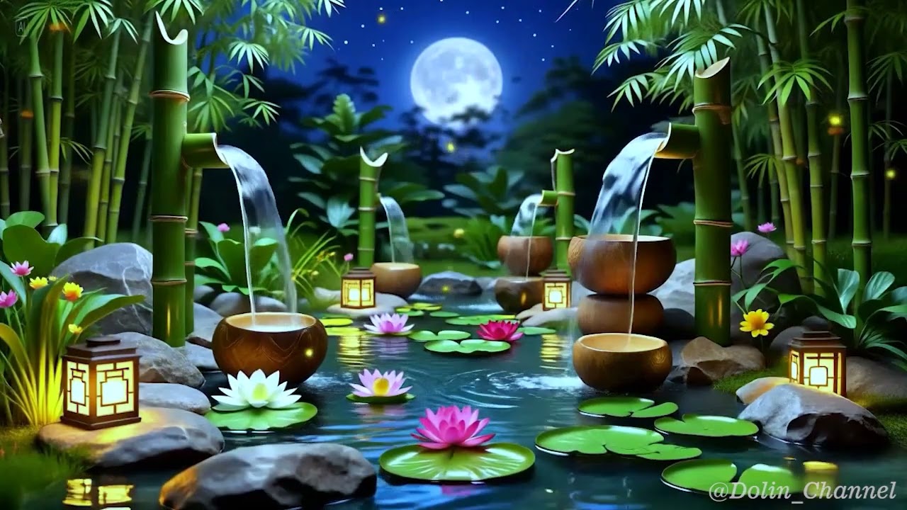 Quiet Night Bamboo Water Haven 🌿 Peaceful Fountain Sounds for Rest