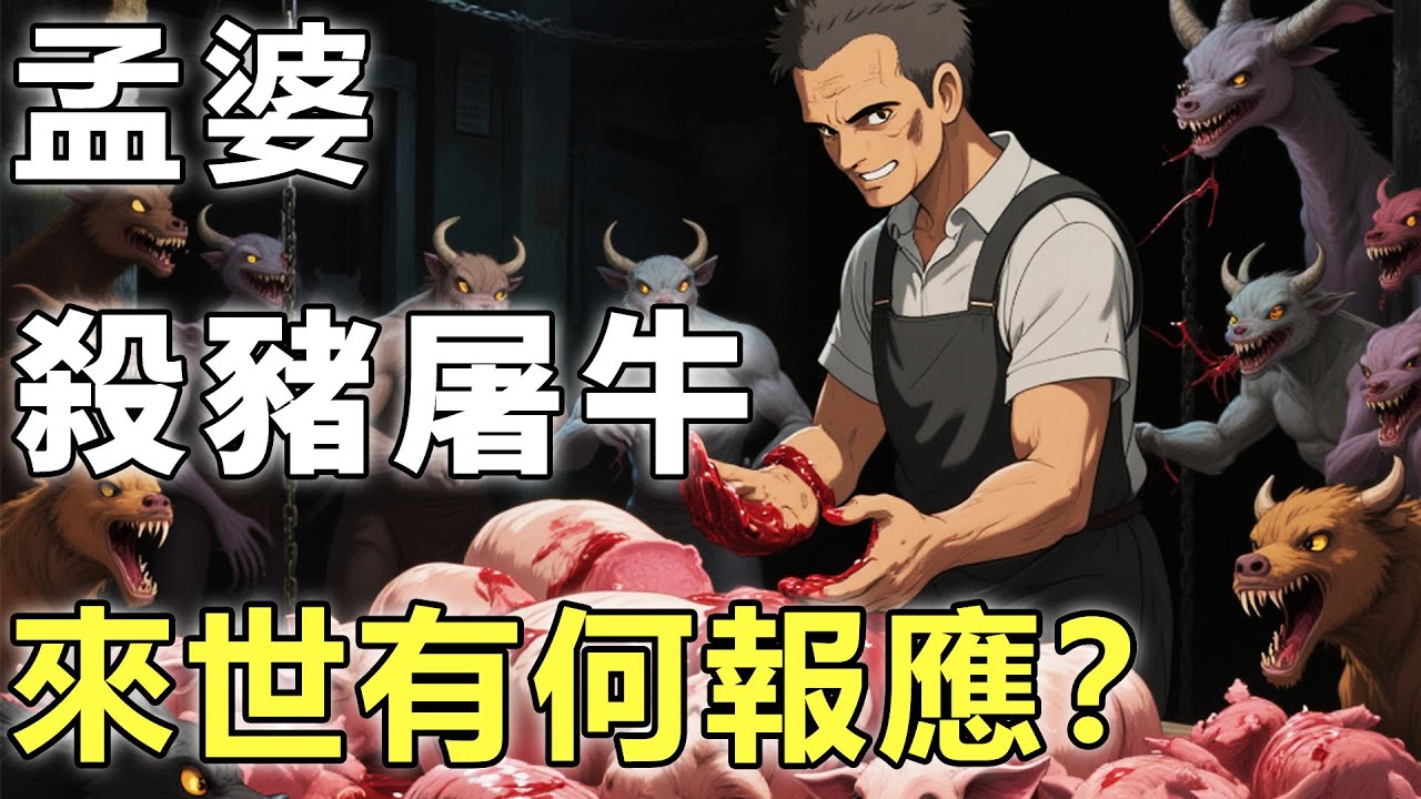 殺豬屠牛，來世報應竟有天壤之別？孟婆僅用一句話，揭示了這三種人一輩子逃不掉！【因果|輪回|佛學】