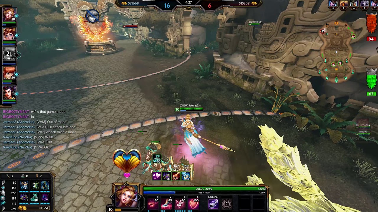 Smite Seige Gameplay Aphrodite vs Grandmaster Players
