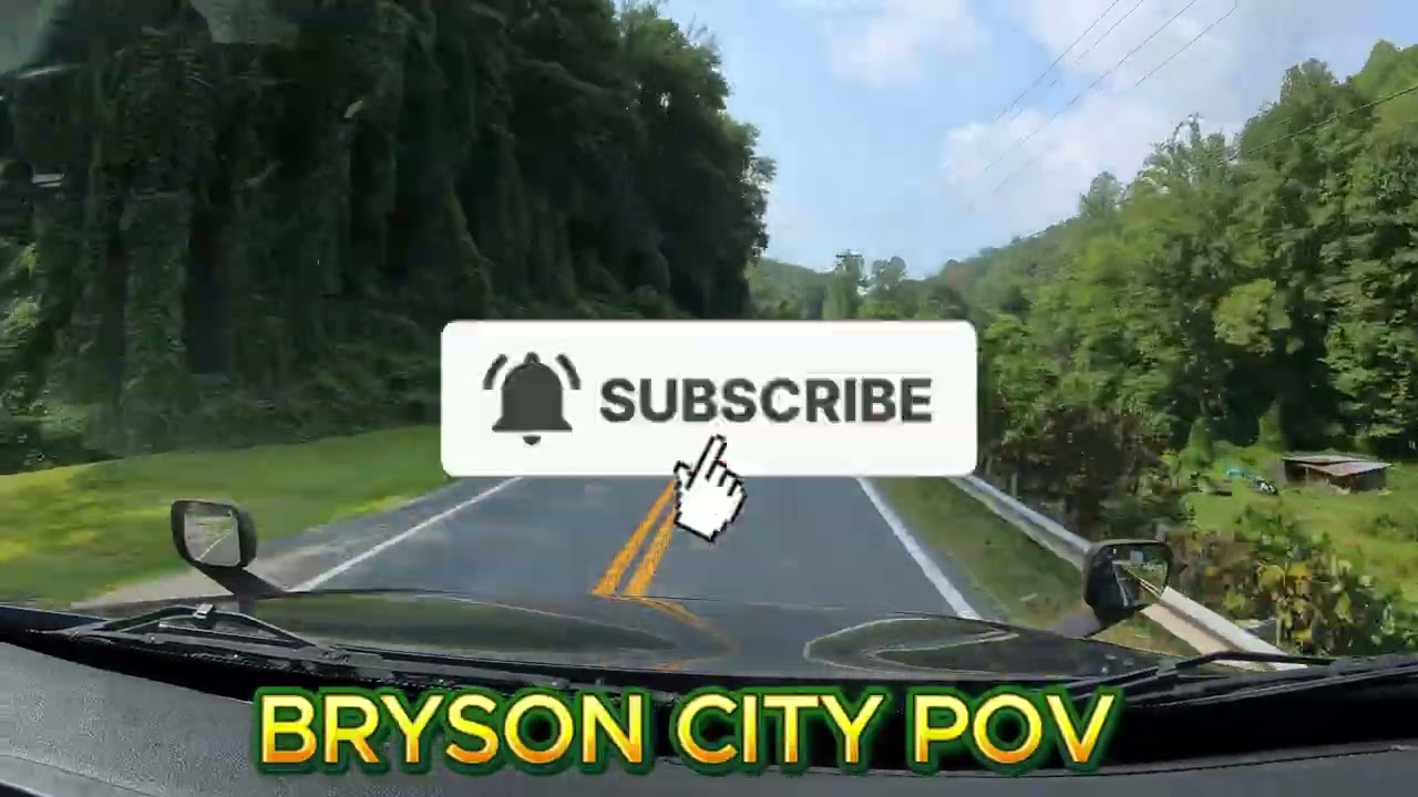 BRYSON CITY, NC drive through the Smokey Mountains SEMI POV 