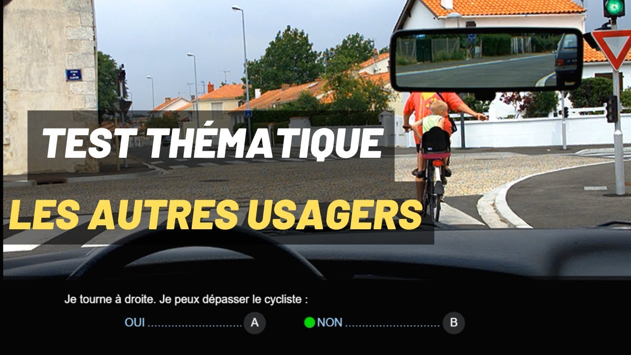 Test thématique : Les autres usagers de la route (12,5%) - Réussir le code de la route - Série 1