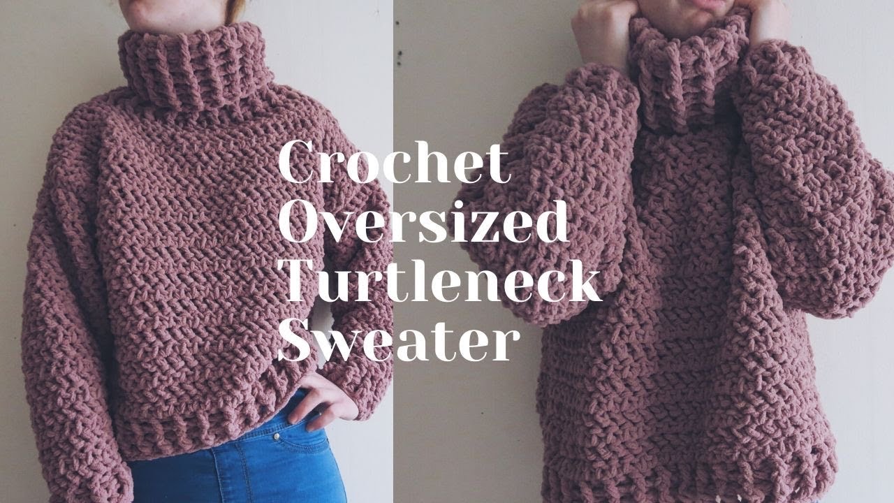 CROCHET TURTLENECK SWEATER SIZES S-5XL