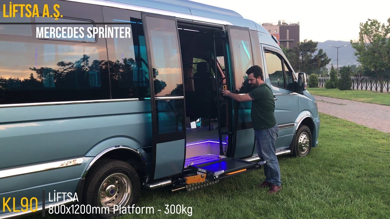 Liftsa- MERCEDES SPRİNTER Hat Tipi Çift Kanatlı Kapı İçin Gizli Engelli Lifti Videosu - Liftsa.com