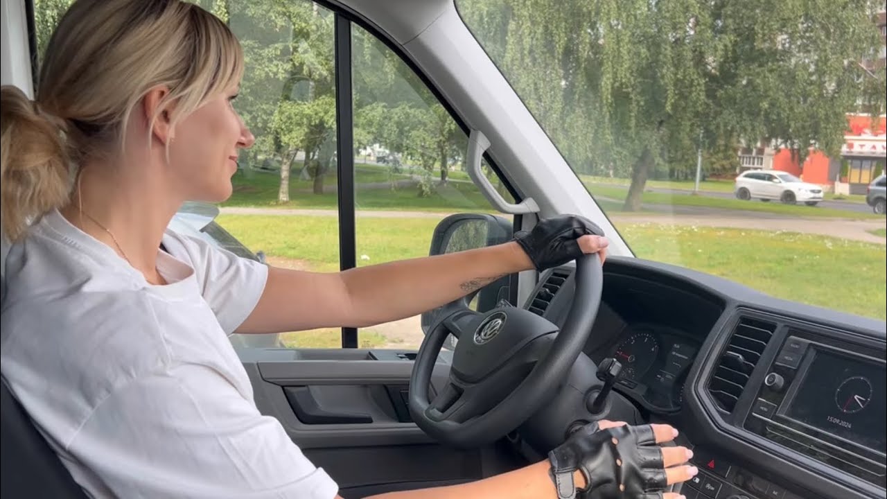 YOO-HOO😮1st time in my life driving VW CRAFTER😎with a manual transmission😈 It was awesome🤘ASMR video