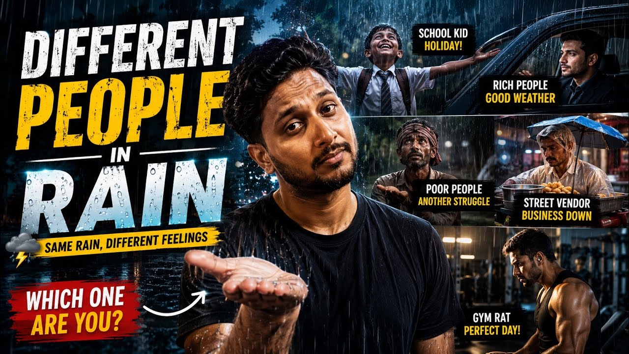🌧️ Different People Think Differently in Rain 😂 | School Kids vs Gym Rats vs Rich vs Poor 