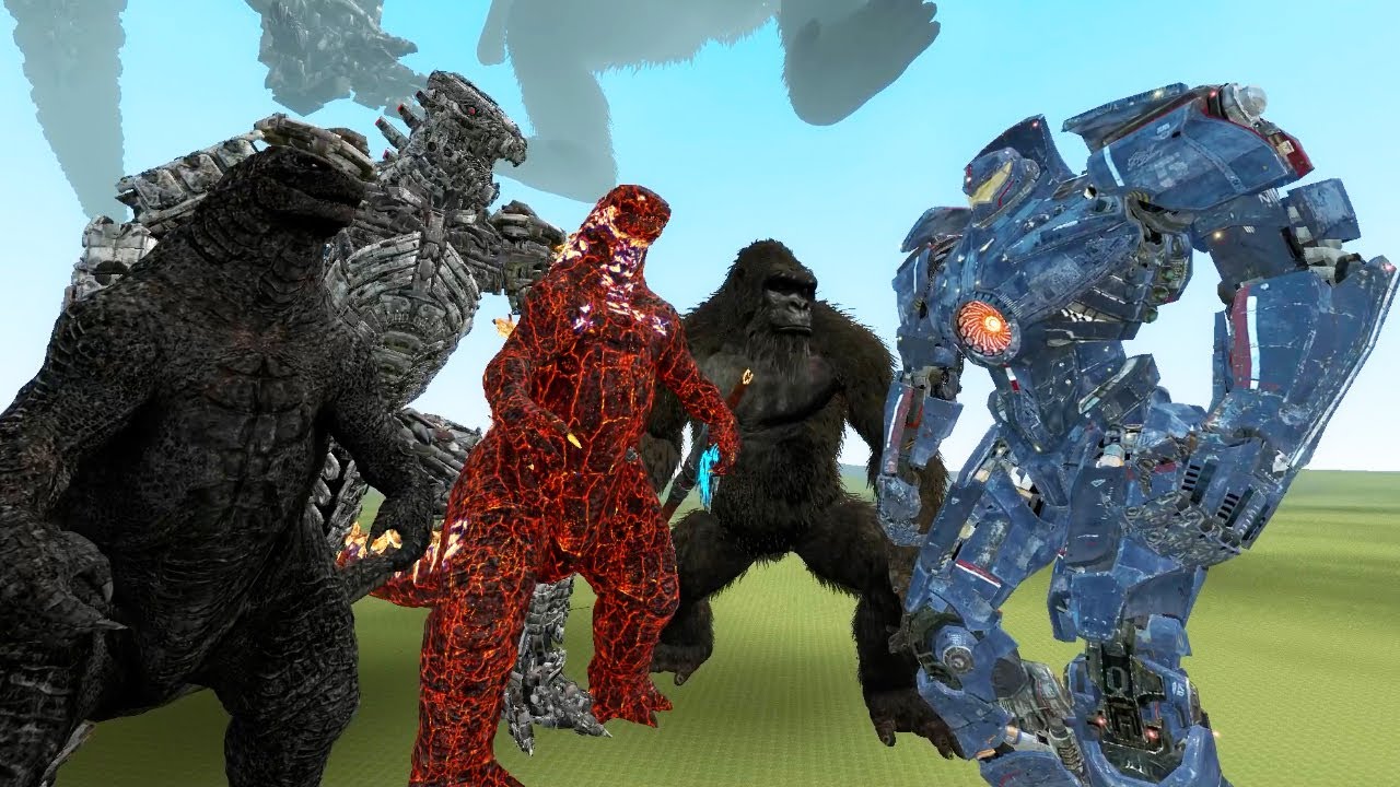 GIPSY DANGER! VS GODZILLA - KING KONG - MECHA GODZILLA  in Garry's Mod!