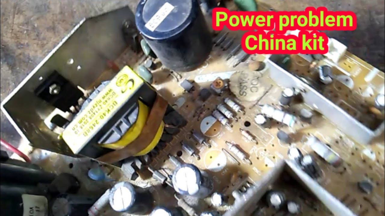 Colour TV power supply problem repair. China PCB Transistor power section.