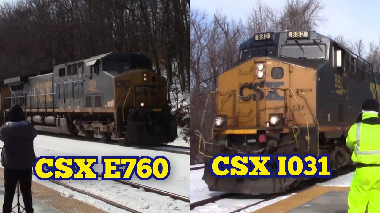 CSX E760 Empty Hopper Train & CSX I031 Intermodal Train at Lorton, Virginia 1/31/2026