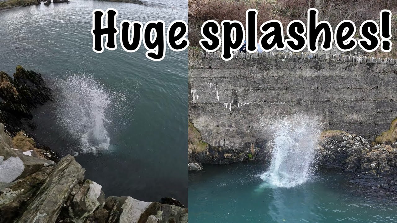 Huge Rock Splashes at Brompton Bay, Bangor