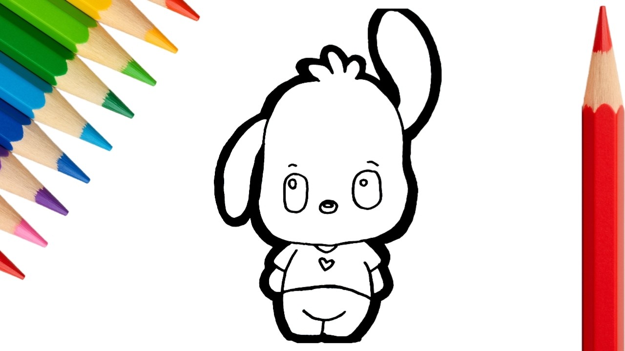 C&aacute;ch Vẽ Pochacco Dễ Thương Cho B&eacute; 🐶✨ | T&ocirc; M&agrave;u Hoạt H&igrave;nh Sanrio