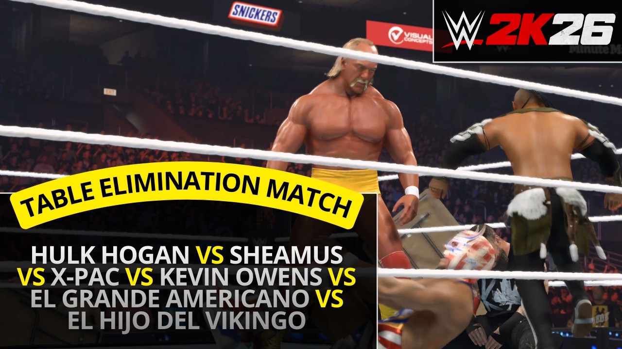 WWE 2K26 – Hulk Hogan vs Sheamus vs Kevin Owens vs X-Pac (6 Way Tables Elimination Match)