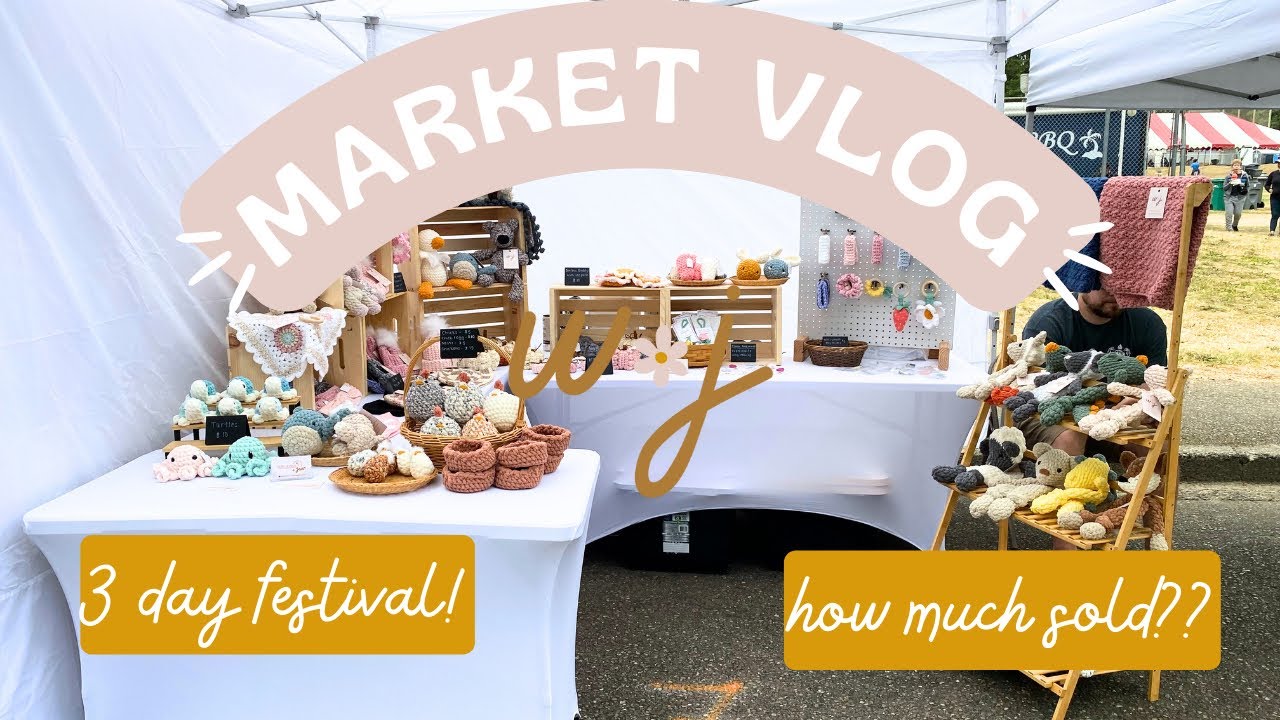 CROCHET MARKET VLOG! 🤩 How much did I make?? Best sellers! ✨Yarn Haul! 🧶