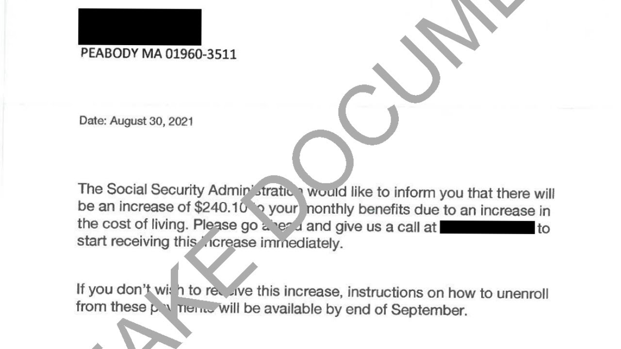 Fake Social Security letters showing up in mailboxes