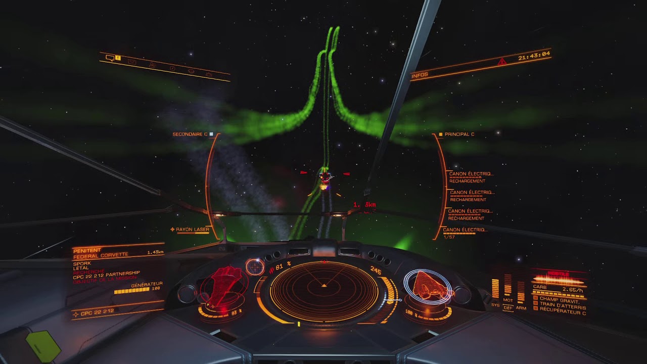 Elite Dangerous_FDL rail gun VS Fédéral Corvette